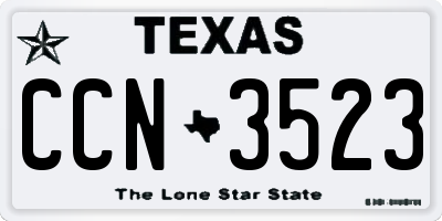 TX license plate CCN3523