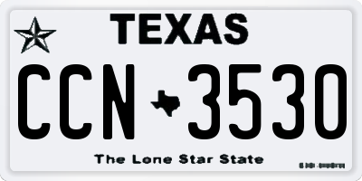 TX license plate CCN3530
