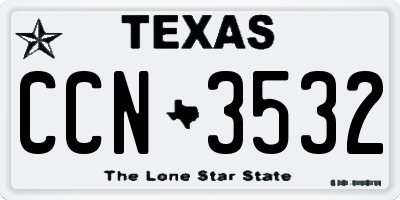 TX license plate CCN3532