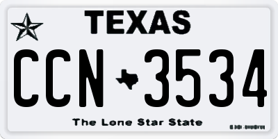 TX license plate CCN3534