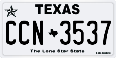 TX license plate CCN3537