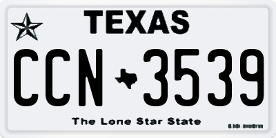 TX license plate CCN3539