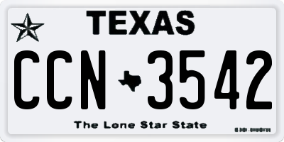 TX license plate CCN3542