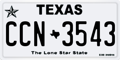 TX license plate CCN3543