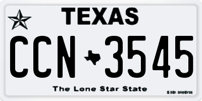 TX license plate CCN3545