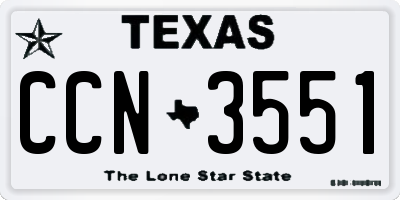 TX license plate CCN3551