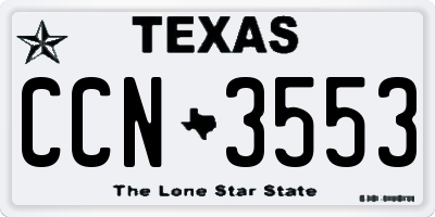 TX license plate CCN3553