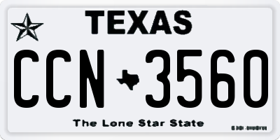 TX license plate CCN3560