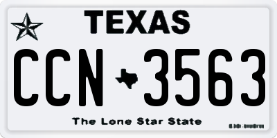 TX license plate CCN3563