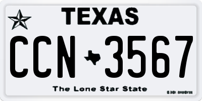 TX license plate CCN3567