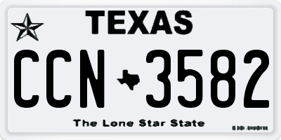 TX license plate CCN3582