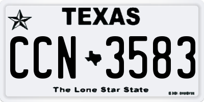 TX license plate CCN3583