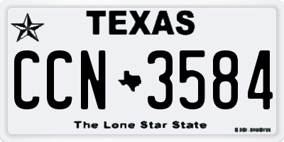 TX license plate CCN3584