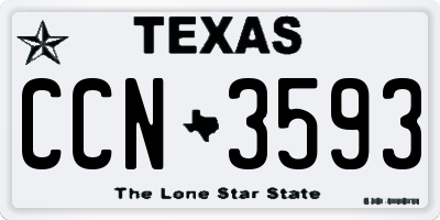 TX license plate CCN3593