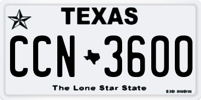 TX license plate CCN3600