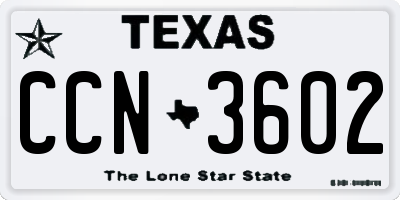 TX license plate CCN3602