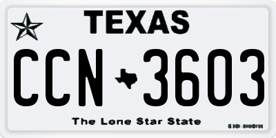 TX license plate CCN3603