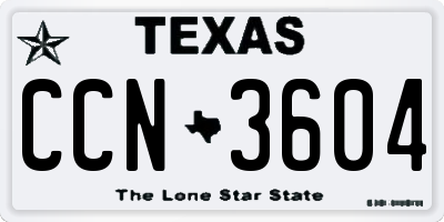 TX license plate CCN3604
