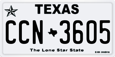 TX license plate CCN3605