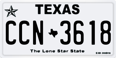 TX license plate CCN3618