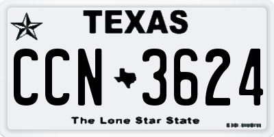 TX license plate CCN3624