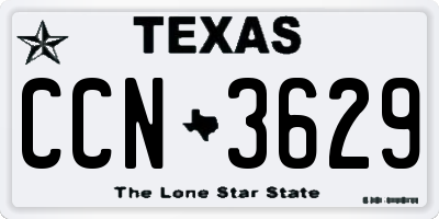 TX license plate CCN3629