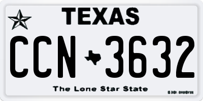 TX license plate CCN3632