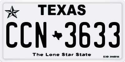TX license plate CCN3633