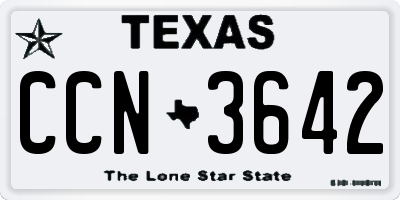 TX license plate CCN3642
