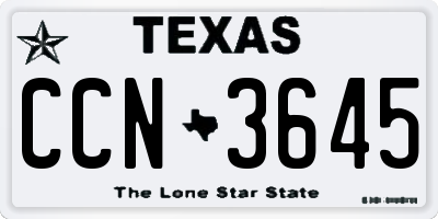 TX license plate CCN3645