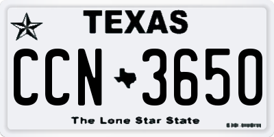 TX license plate CCN3650