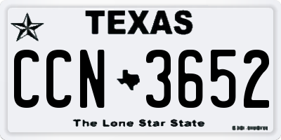 TX license plate CCN3652