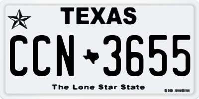 TX license plate CCN3655