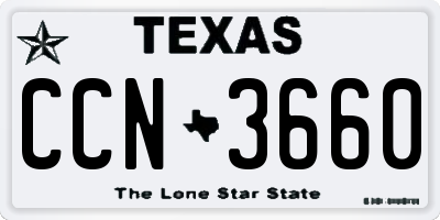 TX license plate CCN3660