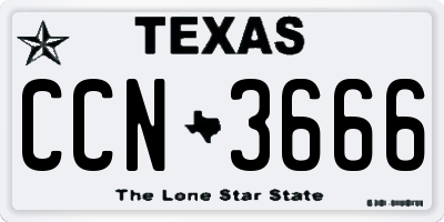 TX license plate CCN3666