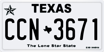TX license plate CCN3671