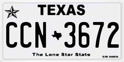 TX license plate CCN3672