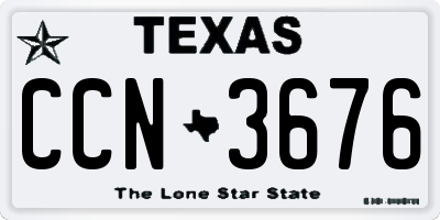 TX license plate CCN3676
