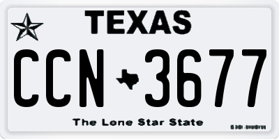 TX license plate CCN3677