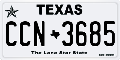 TX license plate CCN3685