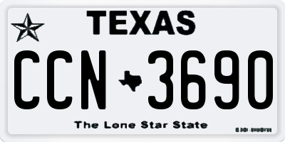 TX license plate CCN3690