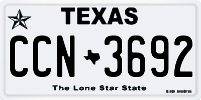 TX license plate CCN3692