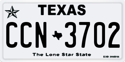 TX license plate CCN3702