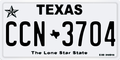 TX license plate CCN3704