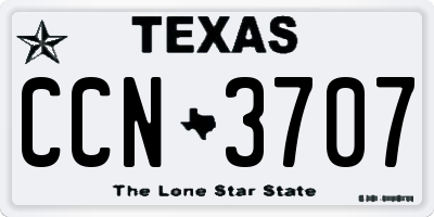 TX license plate CCN3707