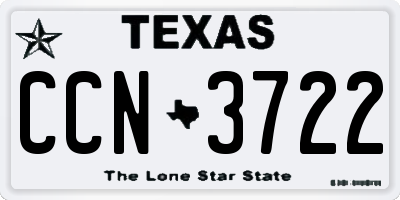 TX license plate CCN3722