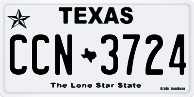 TX license plate CCN3724
