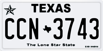 TX license plate CCN3743