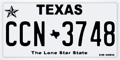 TX license plate CCN3748