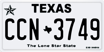TX license plate CCN3749